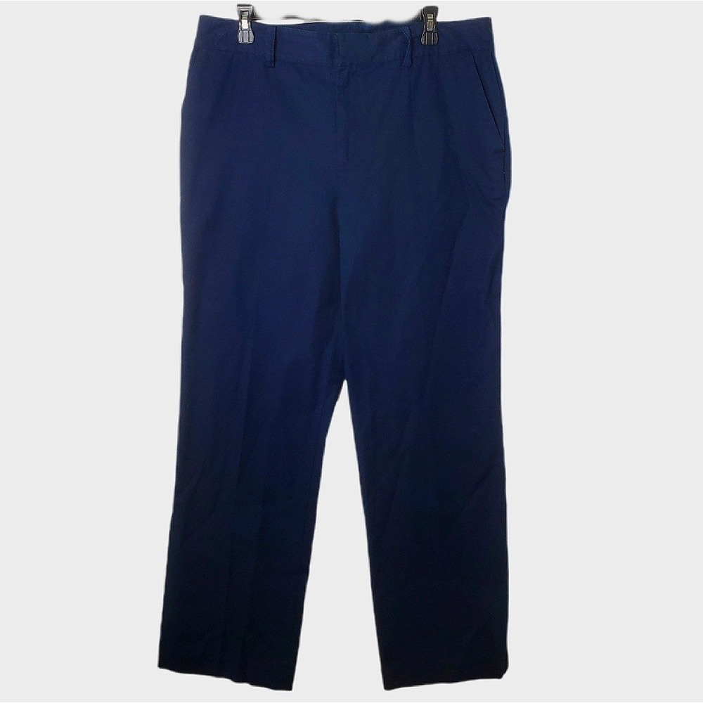 Lauren Ralph Lauren Navy Blue Cotton Trouser Pants Straight Leg Womens Size 14